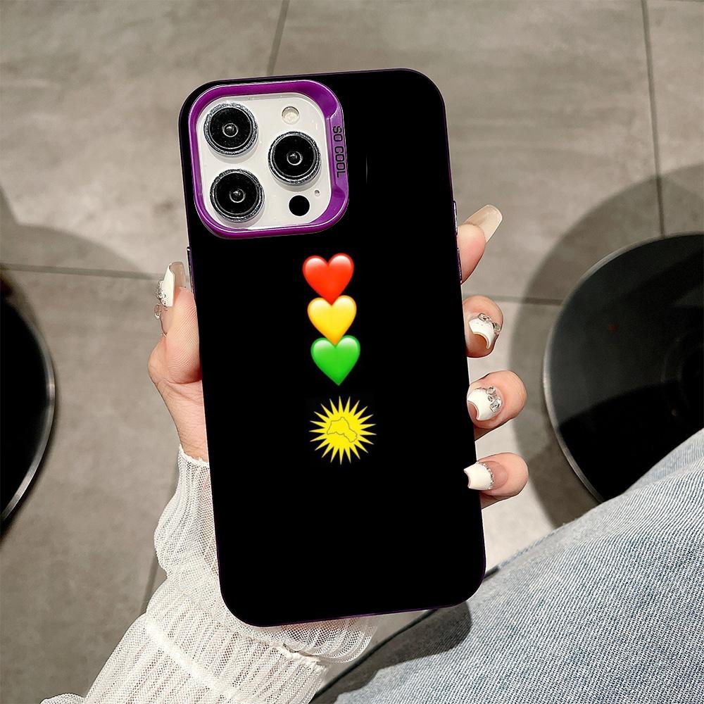 Kurdistan Flag Purple Translucent Mobile Phone Case for iPhone 17 16 15 14 13 12 11 X XR XS Air Pro Max Plus Colorful Cover
