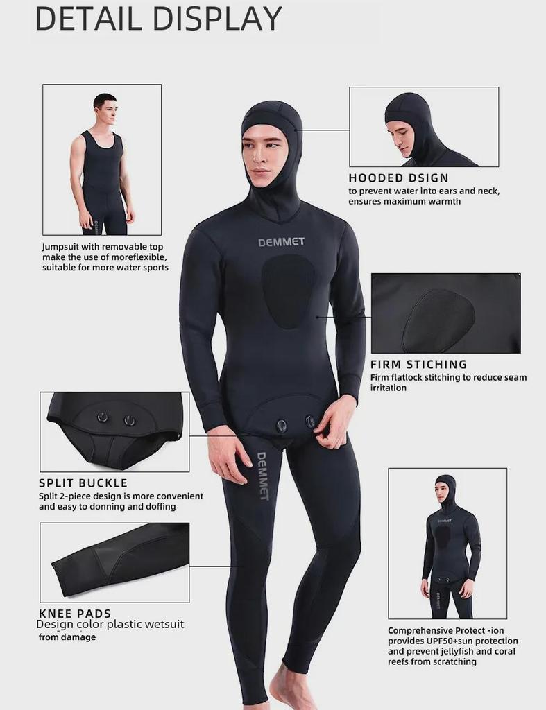 Мужской камуфляжный неопреновый водолазный костюм - 3 мм для охоты на рыбу, серфинга в холодной и теплой воде