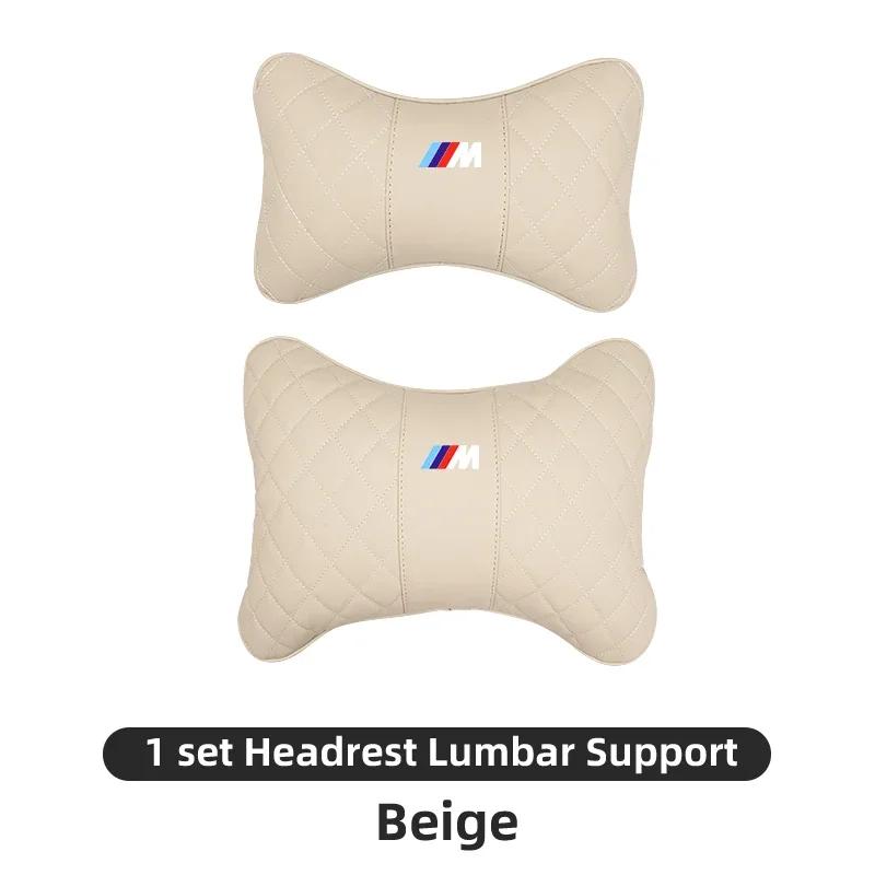BGLX7 Car Sticker 2025 Hot For BMW Car Logo Headrest Neck Cushion Lumbar Support Memory Foam Pillow For BMW M X1 X3 X5 X6 X7 E30 E90 M