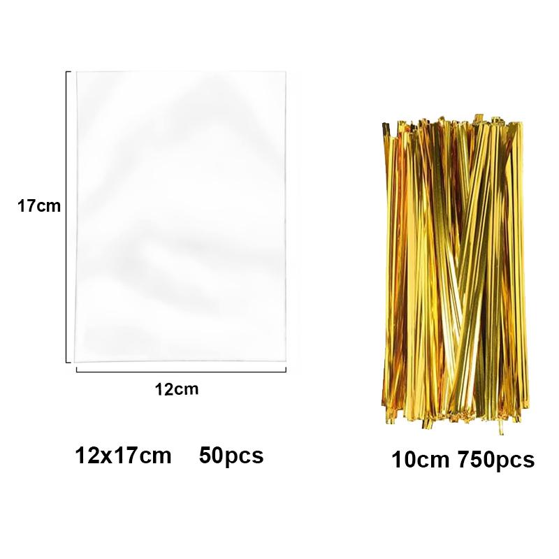 50/100 шт. прозрачные целлофановые пакеты, прозрачные полиэтиленовые пакеты OPP, леденцы на палочке, печенье, пакеты для подарочной упаковки, принадлежности для выпечки для вечеринок