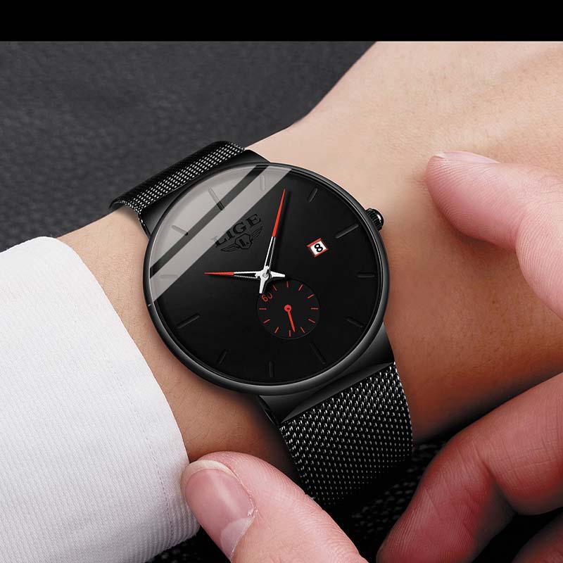 LIGE Watches Casual Waterproof Quartz Clock Mens Watches Top Brand Luxury Ultra-Thin Sports Watch