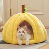Плюшевый домик для питомца в виде тыквы со съемной подушкой Осенне-зимний теплый Маленький Средний Кровать-пещера для собаки кошки Плюшевое гнездо для сна котенка щенка для помещения