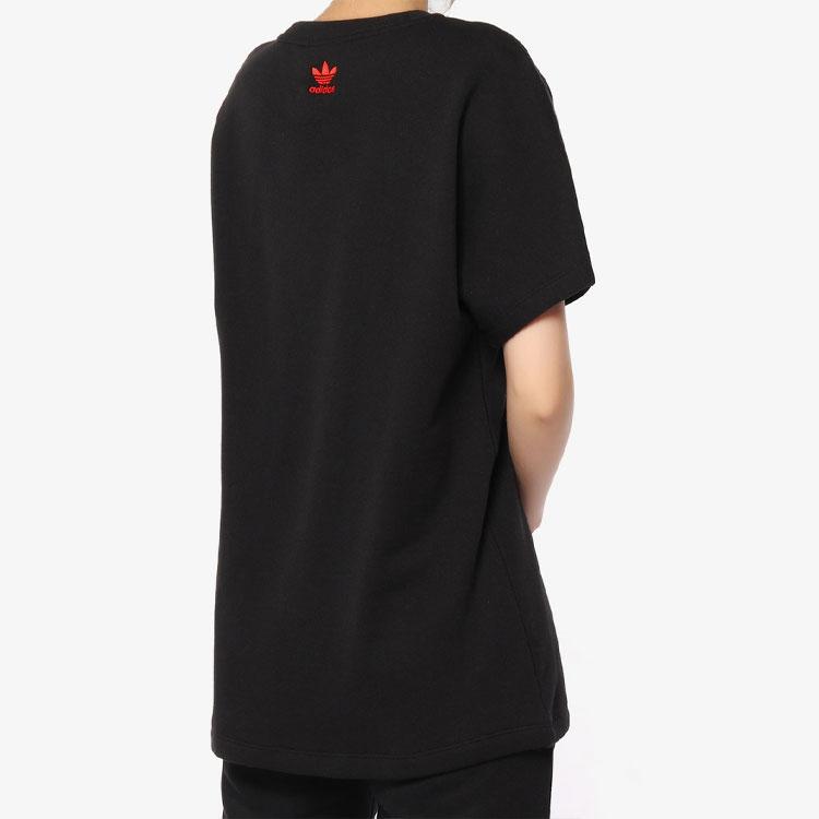 Women's Adidas Originals T-Shirts Women's Black Crew Neck Moderate Straight Fit
