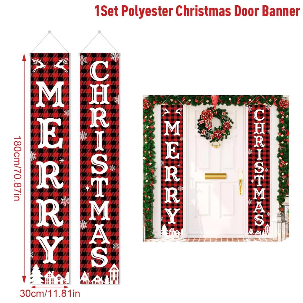 Christmas Hanging Door Banner Merry Christmas Decorations for Home Xmas Navidad Noel Natal Door Decor Happy New Year Gifts 2026
