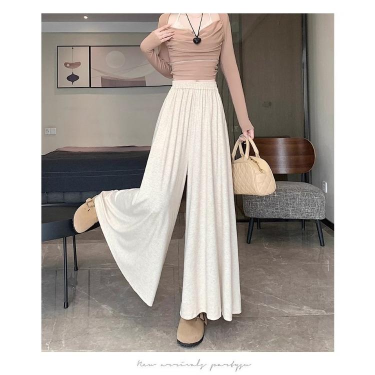 Модная юбка-трапеция с высокой талией, однотонная, широкая, с эффектом похудения, для осени/зимы