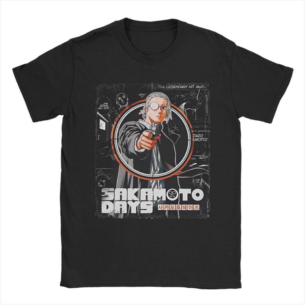Sakamoto Days - Таро Сакамото На Японском Футболка Манга Аниме Футболки из Чистого Хлопка С Круглым Вырезом и Коротким Рукавом 4XL 5XL Одежда