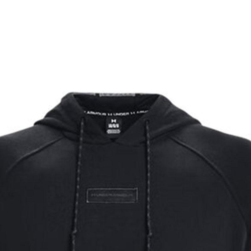 Under Armour Однотонная хлопковая трикотажная толстовка с капюшоном для тренировок, мужская толстовка, черная 1379684-001