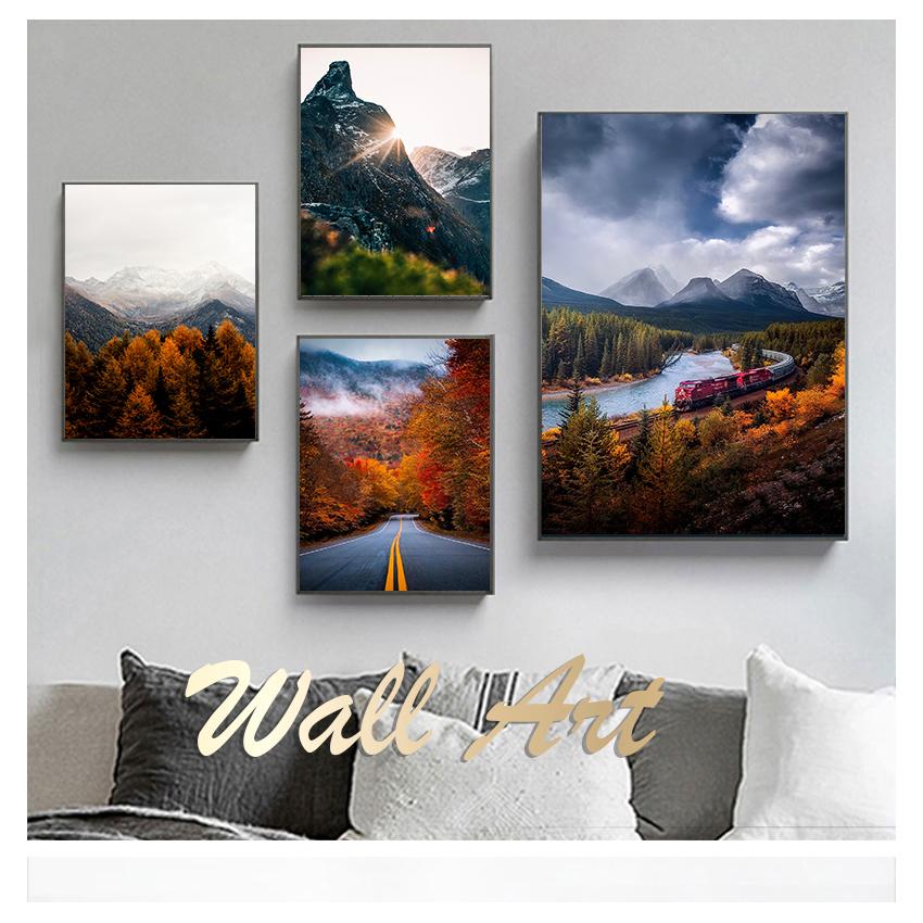 canvas prints river picture for living room road wall art painting no framed postres decor nordic style poster Mountain forest