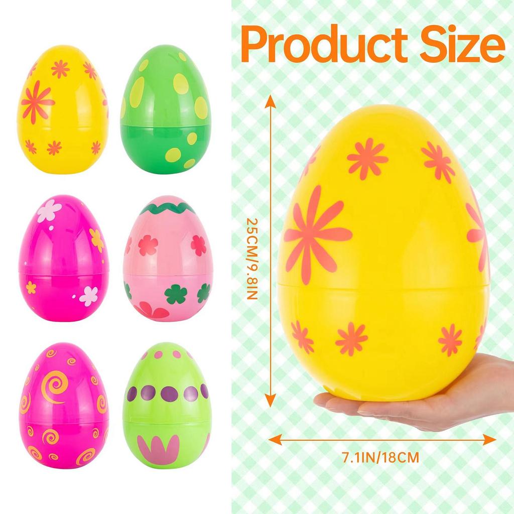 10-дюймовое большое пасхальное яйцо, пустая яичная скорлупа, для наполнения угощений, призов для класса, пасхальных подарков, корзинок, наполнителей для детей