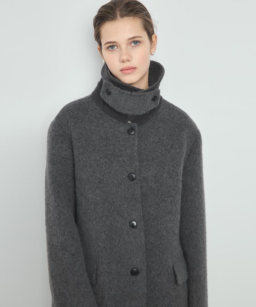 NUTOFFE Alpaca Single Handmade Coat_Charcoal