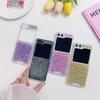 Suitable for Samsung Z Flip7 Folding Screen Mobile Phone Case Flip6 5 Wireless Magnetic Gradient Drop Glitter Protection Case