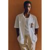 Рубашка HM Regular Fit из льняной смеси белого цвета