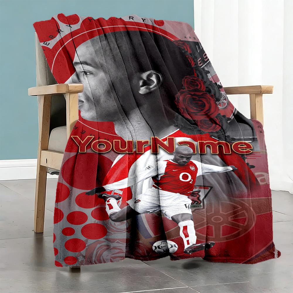 Arsenal Personalized Name Blanket Throw Personalized Blanket Soft & Cozy Versatile for Home Decor Living Room Bedding Chair Four Seasons Multipurpose