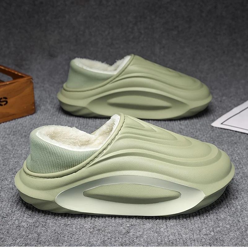 Зимние утепленные нескользящие тапочки с подкладкой, легкие ЭВА, для дома, улицы, домашней носки, с мягкой тканевой подкладкой