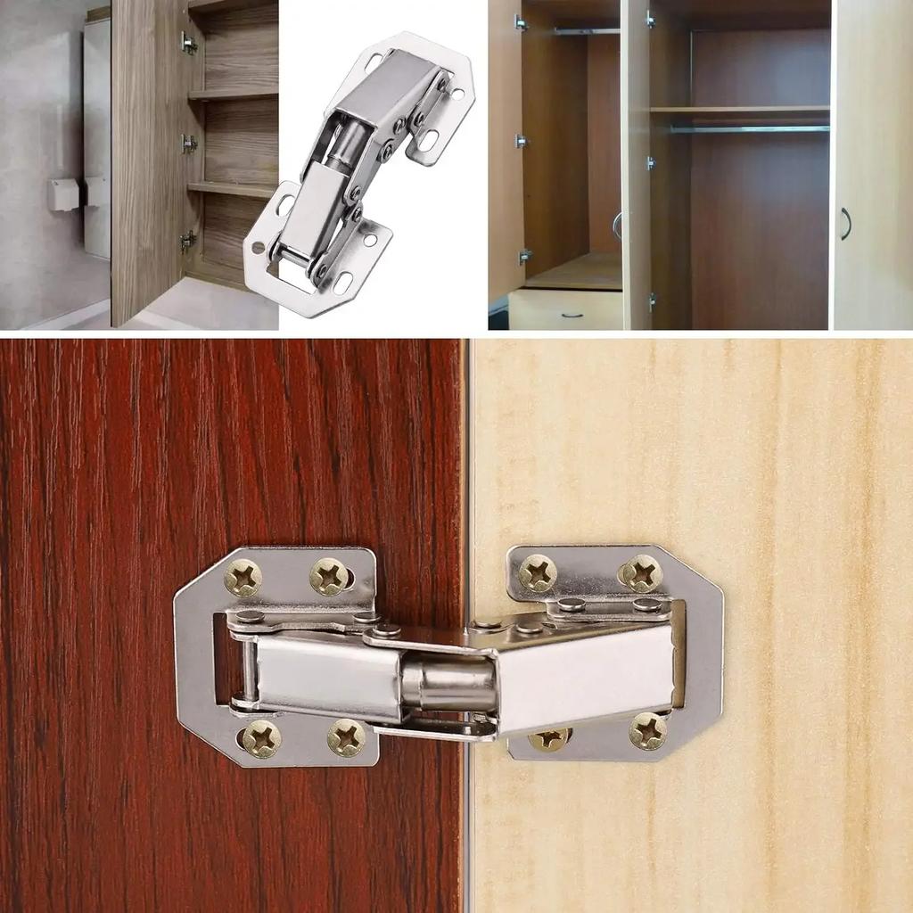 90 Degree Steel Cabinet Hinges No-Drilling HoleHydraulic Buffer Hinge Kitchen Cabinet Cupboard Hinges Furniture Hardware