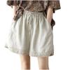 Женские модные повседневные полые вязаные крючком прямые шорты из хлопка и льна в стиле ретро