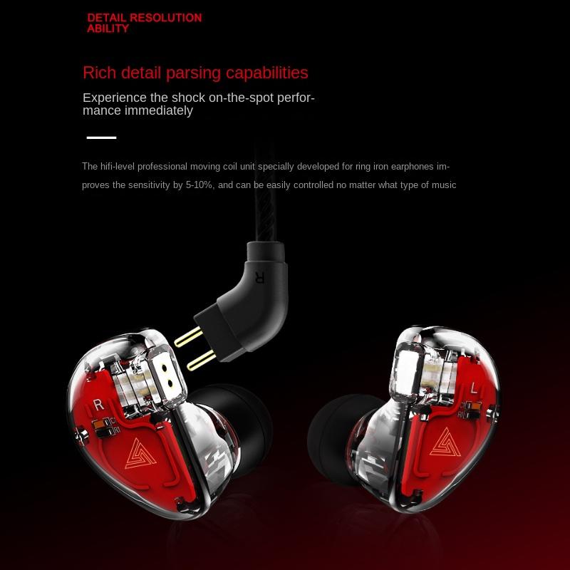 QKZ VK5 Flagship Headset In -ear Headphones 4 Unit Dynamic Bass Mobile Phone Line Control Metal Headset Earplug