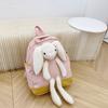 Cute Bunny Design Preschool Backpack Durable Soft Canvas Schoolbag For Kids Unisex