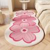 Ковры в девчачьем стиле для гостиной, розовые цветы, декор для спальни, ковер, пушистый, мягкий, неправильной формы, прикроватный коврик, домашний, утолщенный, плюшевый мат