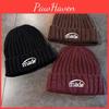 Unisex Warmth Knitted Beanie Hat With Letter Embroidery For Autumn Wear Winter