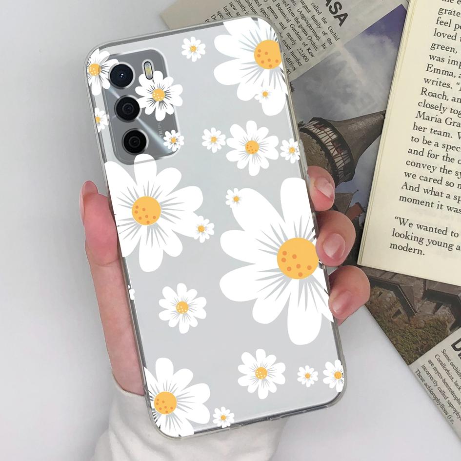 Для Oppo A15 A15S A16 A16S A17 A17K A35 A58 чехлы для телефонов красивые синие бабочки цветы узор прозрачный силиконовый противоскользящий корпус для Oppo Shell