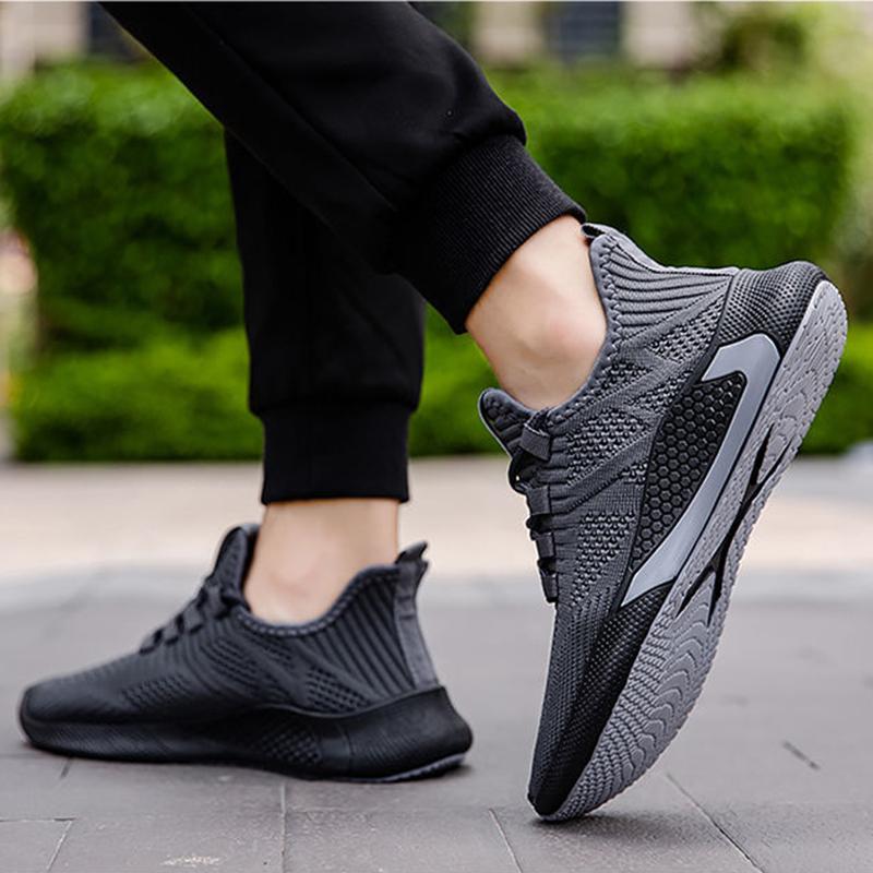 Мужские дышащие сетчатые повседневные кроссовки Four Seasons Lace-Up Fashion Casual Shoes Летние дышащие однотонные мужские кроссовки