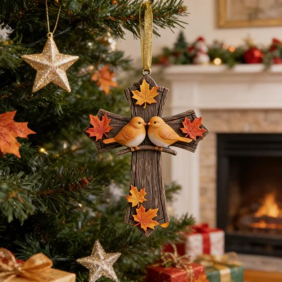 Bird Christmas Ornament Christian Symbol Hanging Decoration Bird And Faith Token Ornament for Xmas Tree Entryway Living Room Holiday Decor