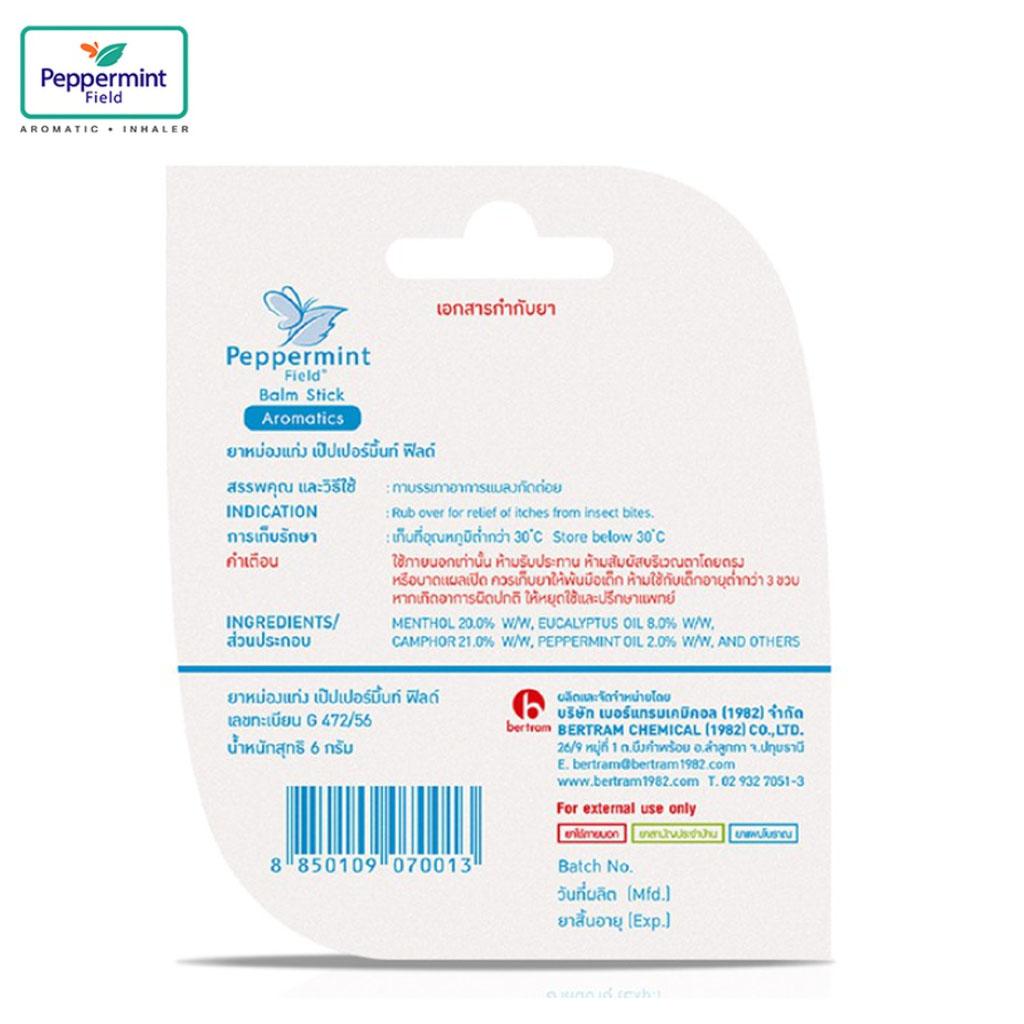 Peppermint Field Бальзам-стик, снимающий симптомы укусов насекомых, 6 г - тайский