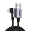 Ugreen US299 1m Right Angle Lightning To USB-A MFi Certified Cable 2.4A - Black