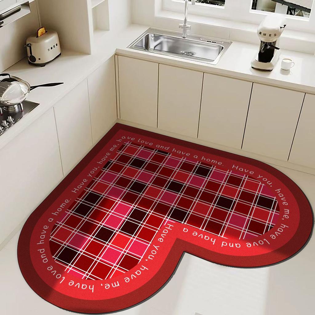 Lazy Corner Heart-shaped Kitchen Floor Mat Diatom Mud Household Non-Slip Absorbent Mat Bathroom Bathroom Door Can Wipe Wipe КОВРИКИ
