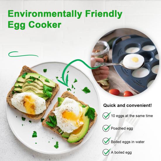 Вставка для яйцеварки с 10 отверстиями для воздушной пищевой фритюрницы Яйцо-пашот высокой емкости TM4/TM5/TM31 без BPA