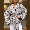 Printed Lace Up Cotton Jacket Lapel Cardigan Thick Warm Women's Oversize Coat Retro Ethnic Style Autumn/Winter 2025