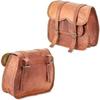 2 Motorcycle Saddlebags 2 Side Pouch Brown Leather Pouch Panniers Saddle 2 Bags