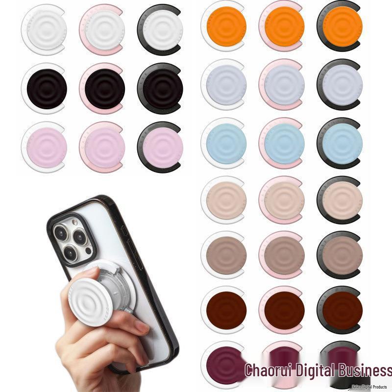 Trendy Celebrity-Style C-Shape Wave Pattern MagSafe Magnetic Silicone Phone Stand with Drop Protection for Women