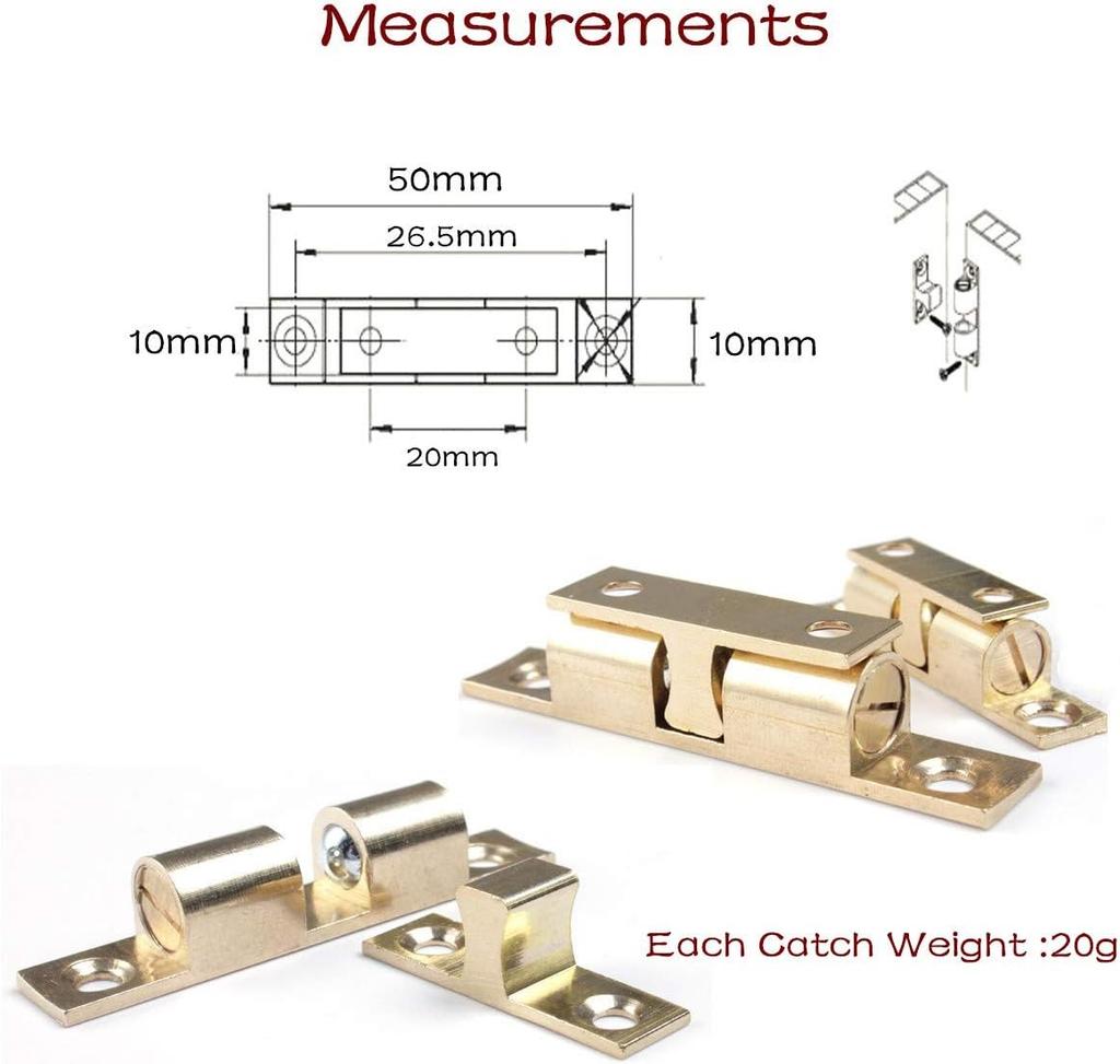 4pieces Latch Ball Double Durable And Sturdy Cabinet Door Catch Spring Steel Ball Ball Catch Latch