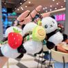 Flower Cartoon Panda Pendant Cute Key Ring Plush Panda Key Chain  School Bag Pendant