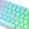 141-Key Side-Printed PBT Keycaps with Double Glitter Custom Cherry Profile for Mechanical Keyboards, Early Morning Fog, White