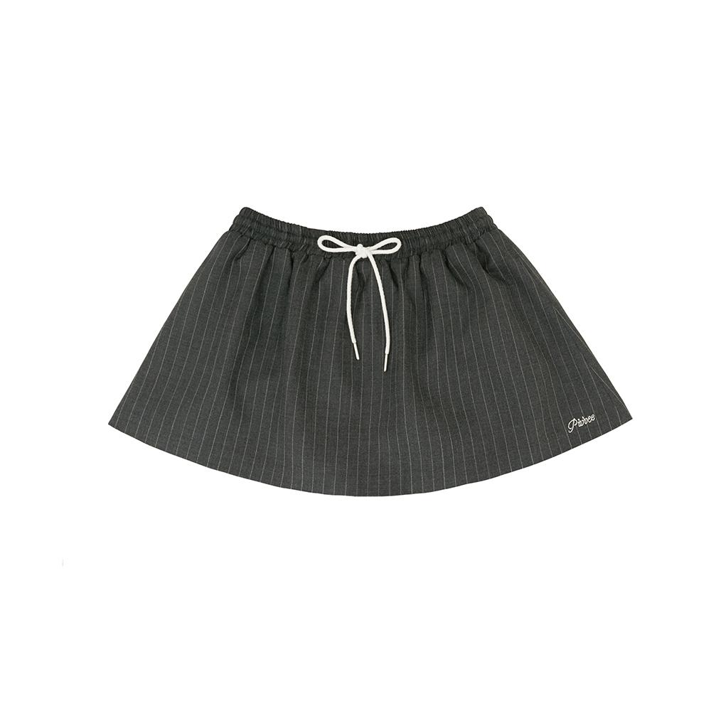 Pibbi Pinstripe Drawstring Mini Skirt