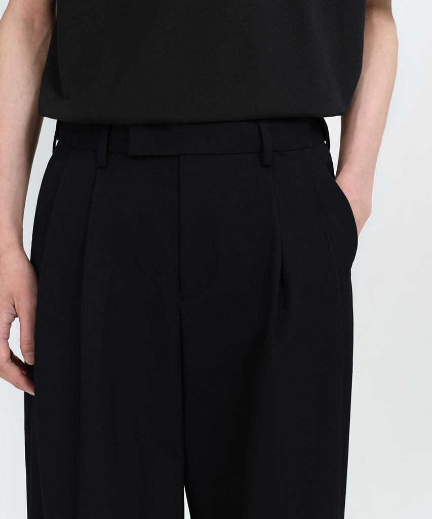 MUSINSA STANDARD Super Wide Hidden Banding Slacks [Black]