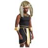 Mens Egyptian Pharaoh Costume Sleeveless Contrast Color Zipper Dress with Hat