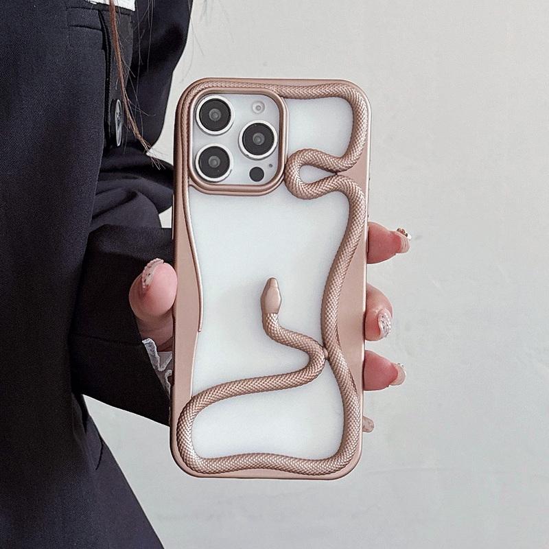 Чехол для телефона в форме полой змеи для iPhone 16 Plus 15 Pro Max 14 Pro 13 12 11 с покрытием из мягкого силикона, противоударный бампер