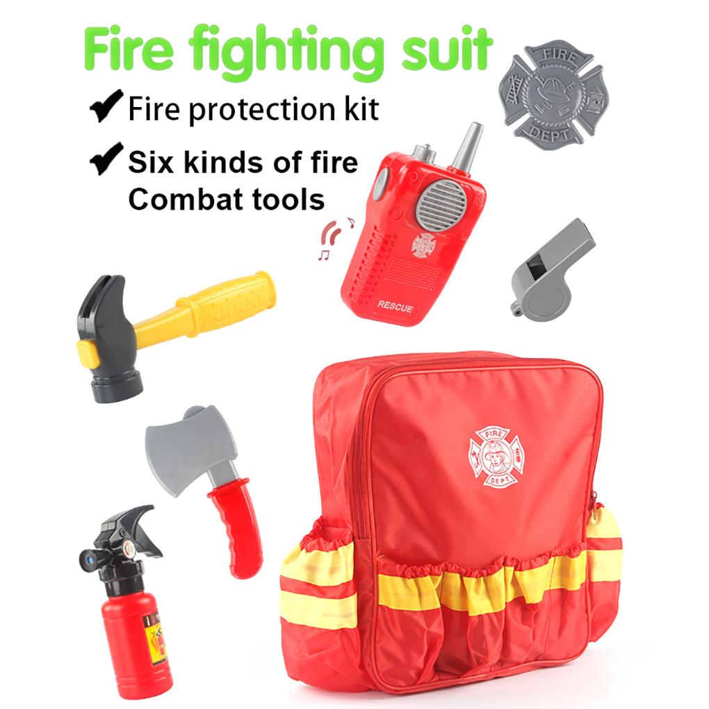 1 Set Firefighter Tools Toy Home Exquisite Funny Cosplay Toys Fireman Props Role-playing Plaything Children Playthings