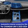 Для CHANGAN UNI-S 2024 unis Автомобильный интерьер Центральная консоль Прозрачная ТПУ Защитная пленка Антицарапины Аксессуары