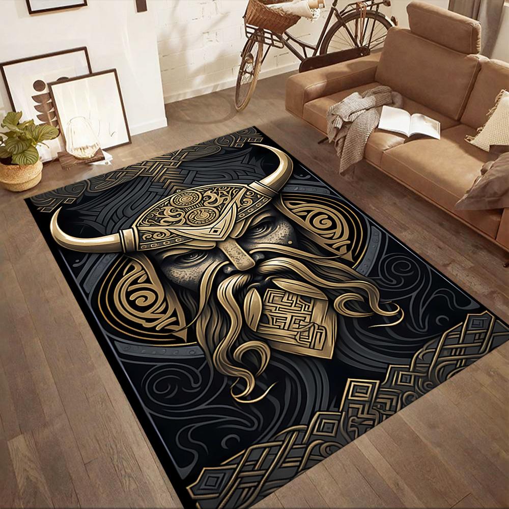 Viking Warrior Artwork Floor Mats for Living Room, Bedroom and Room Decoration Are Suitable for Gifts.