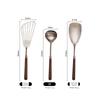 Japanese-Style Walnut Wood 304 Stainless Steel Classic Spatula Household Stainless Steel Spoon Set Kitchen Wooden Handle Spatula