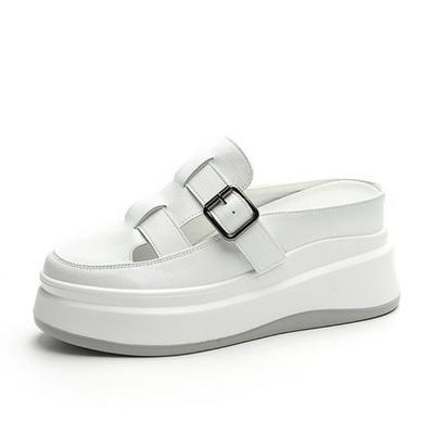 Модные 7,5 см Лакированная Натуральная Кожа Платформа Летние Дышащие Туфли-Лодочки с Полым Плетением 2025 Весна Массивный Каблук Мэри Джейн Туфли-Слипперы