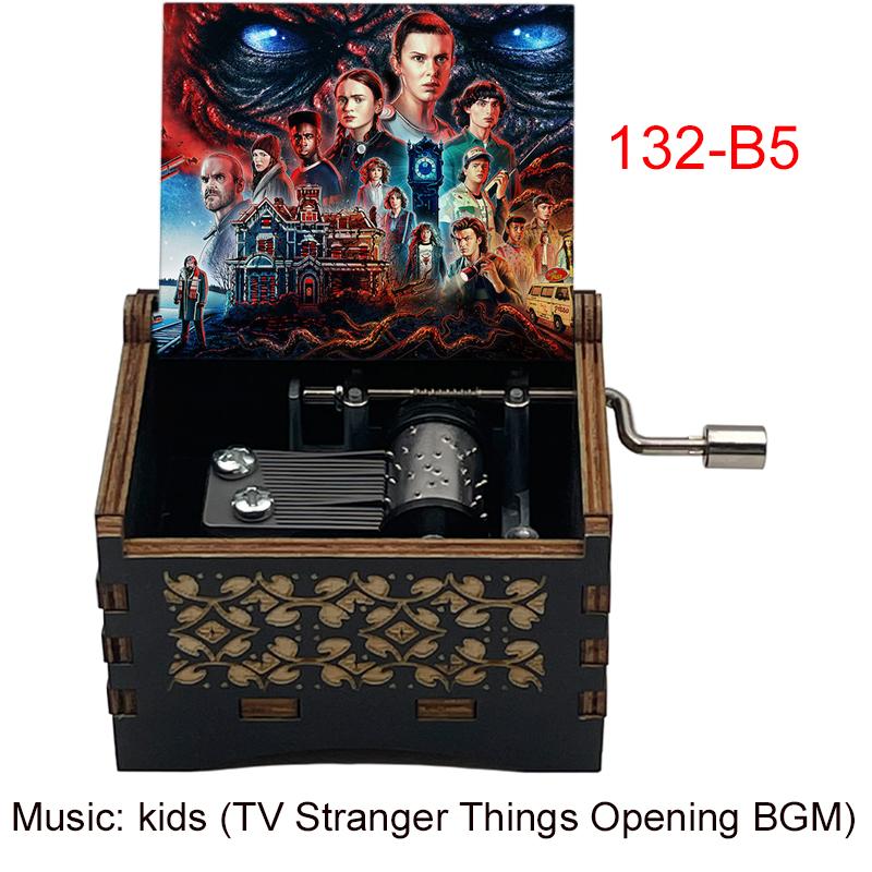 Музыкальная шкатулка Stranger Вещи Детская заводная ручная деревянная музыкальная шкатулка для подарка на день рождения Рождество