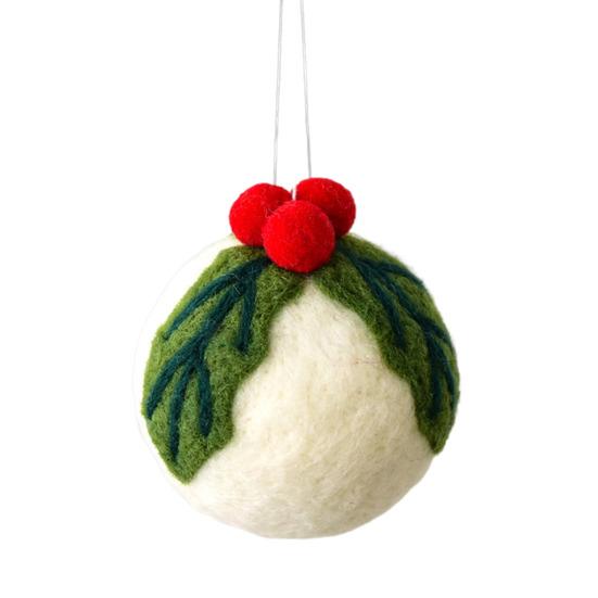 Шерстяной шар Рождественское украшение Ручная работа Войлочные шары Подвеска на рождественскую елку