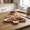 Tree Shape Wooden Christmas Platter Reindeer Shape Serving Tray  Food Appetizers
