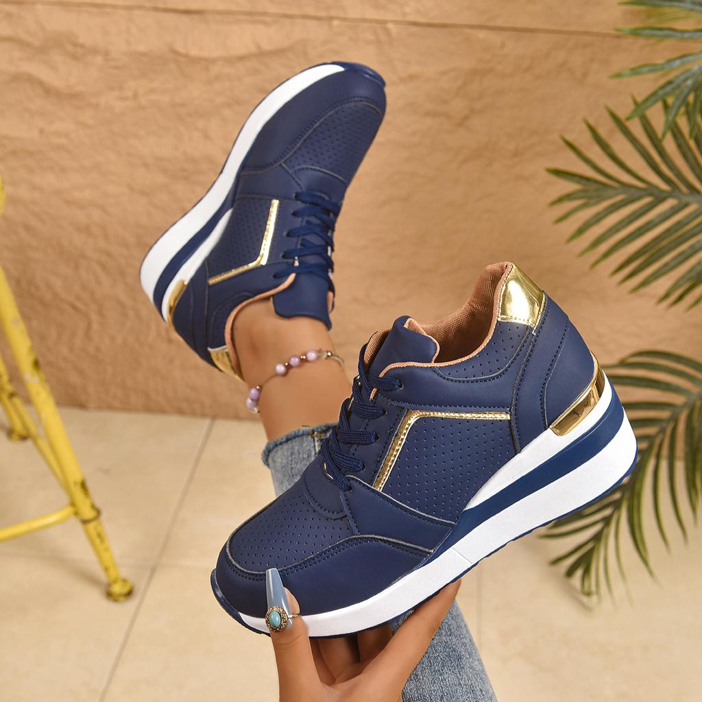 Fashion Women Sneakers 2025 New Lace-Up Wedge Sport Shoes for Women Casual Platform Sneakers Ladies Lightweight Designer Shoes Female